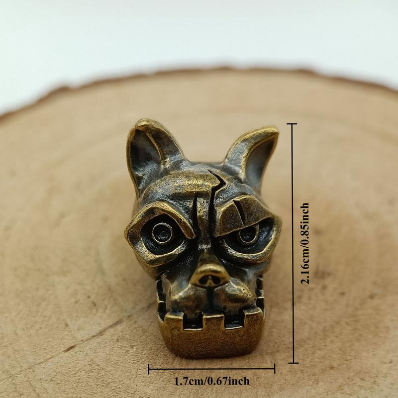 Bulldog Head Brass Knife Bead  - Edc Carry Knife ulasan dan harga