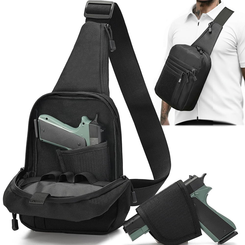 Tactical Pistol Gun Bag Concea - Edc Concealed Carry Sling Bag ulasan dan harga