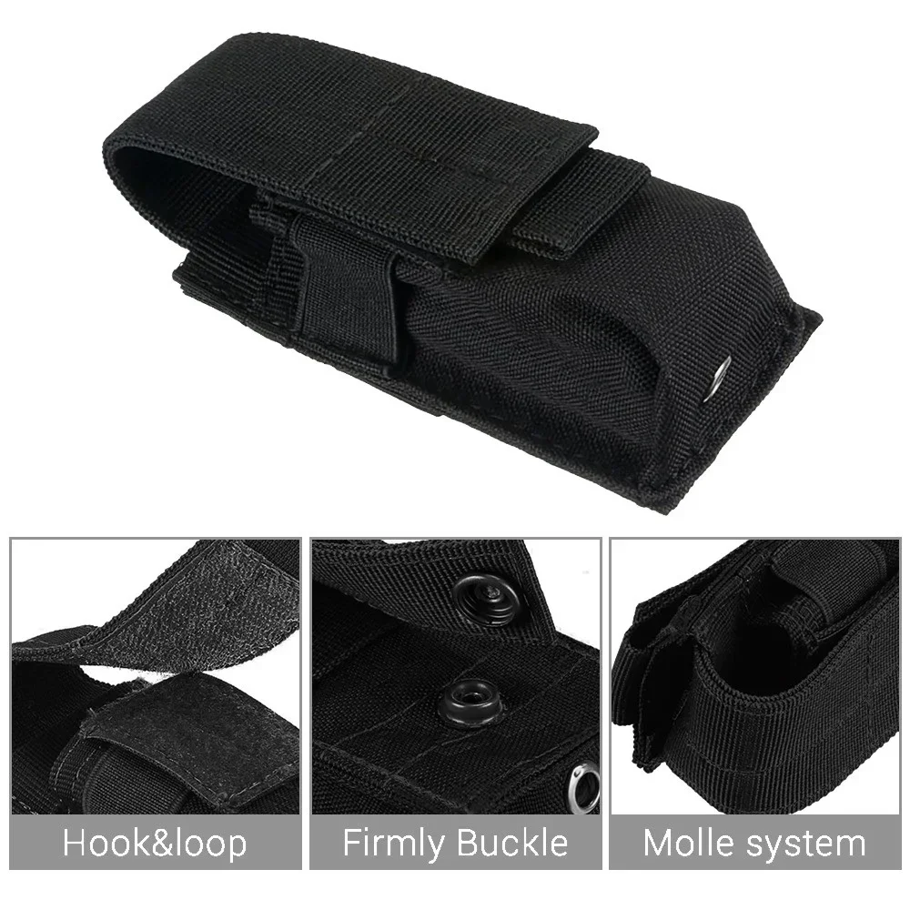 Tactical Molle Flashlight Pouc - Edc Carry Knife ulasan dan harga