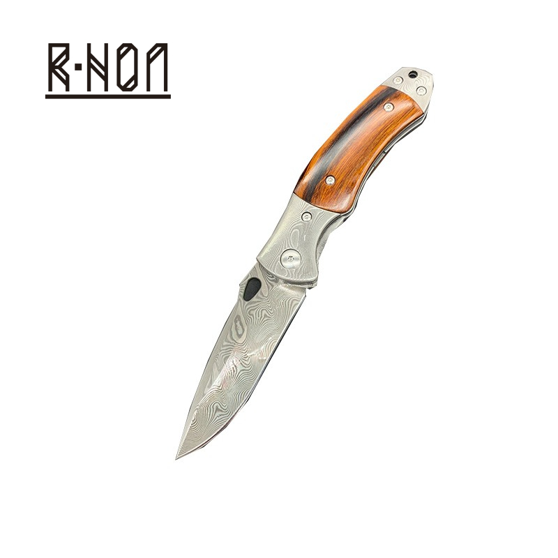 RHON 3.14inch Premium Damascus - Edc Carry Pocket Knife ulasan dan harga