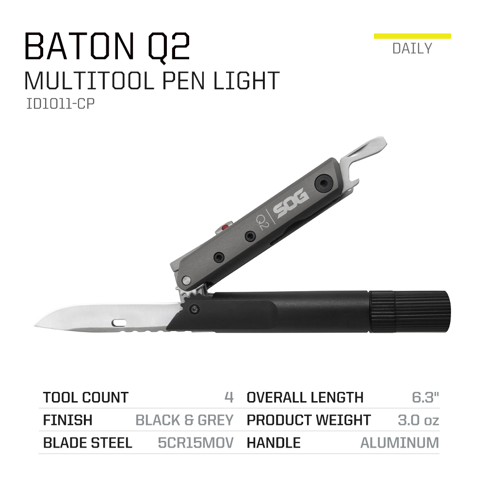 SOG BATON Q2 4 in 1 Multi-Tool - Edc Carry Knife ulasan dan harga